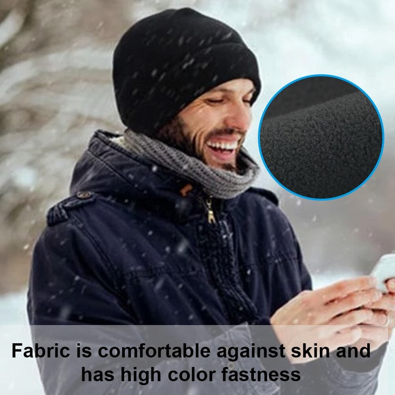 Unisex Warm Winter Skull Cap - Soft Polar Fleece Windproof Beanie for Skiing & Outdoor Activities