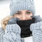 Warm Knitted Scarf With Thickened Plush Windproof Neck Gaiter For Cold Weather Sports Ski Running 2