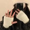 Fashionable Half Finger Gloves For Women Soft Warm Luxurious Winter Plush Knitted Fingerless Glove 3