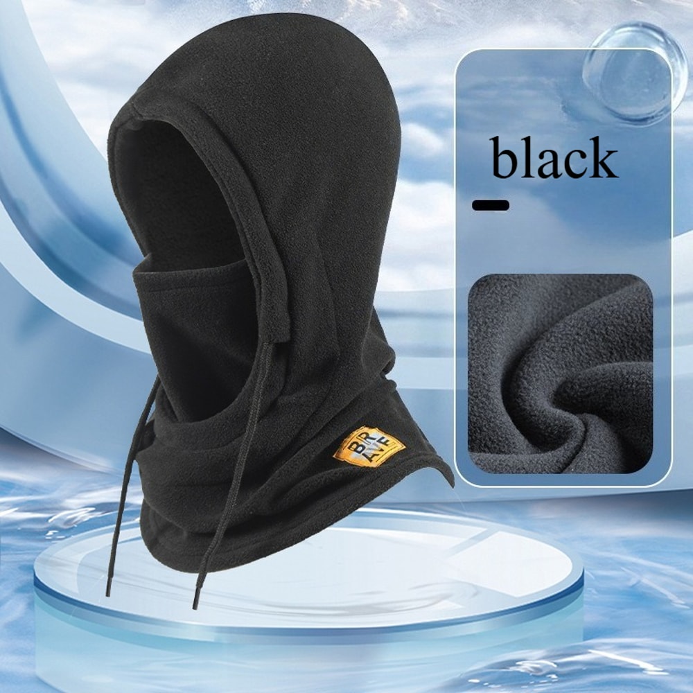 Winter Warm Hooded Hat with Windproof Polar Fleece Ski Mask for Men & Women – Thermal Neck Cover for Outdoor Sports