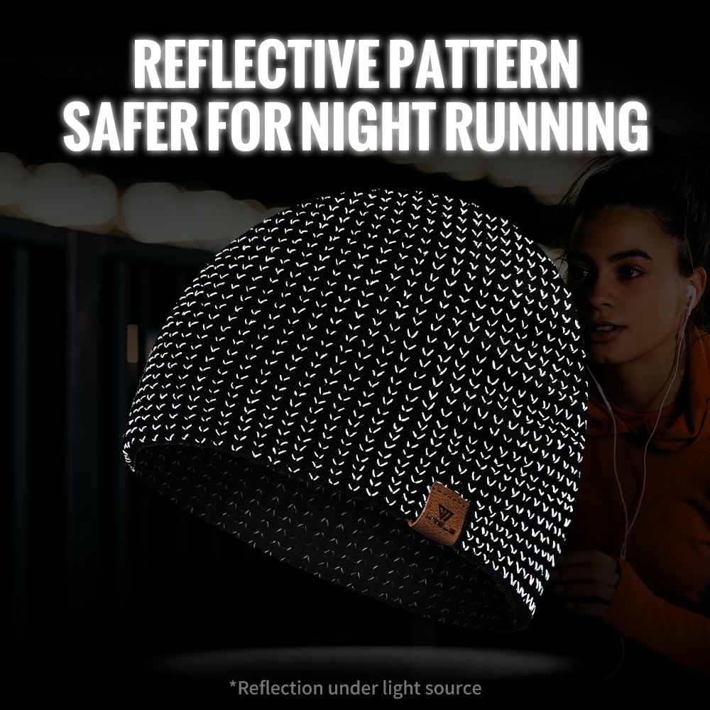 WRELS Winter Knitted Beanie Hat – Reflective Warm Unisex Hat for Running, Cycling & Skiing