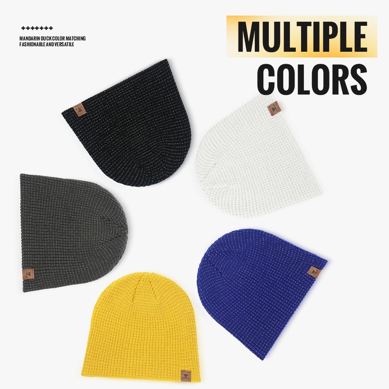 WRELS Winter Knitted Beanie Hat – Reflective Warm Unisex Hat for Running, Cycling & Skiing