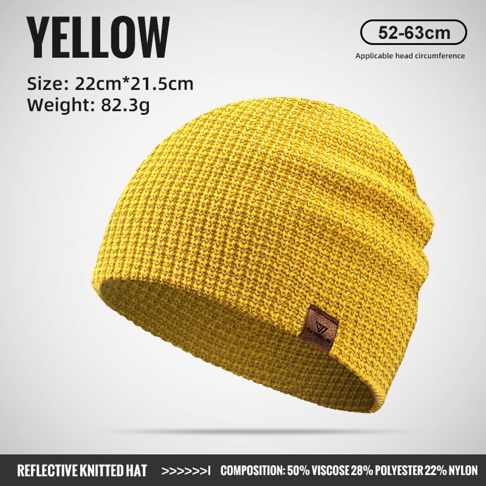 WRELS Winter Knitted Beanie Hat – Reflective Warm Unisex Hat for Running, Cycling & Skiing