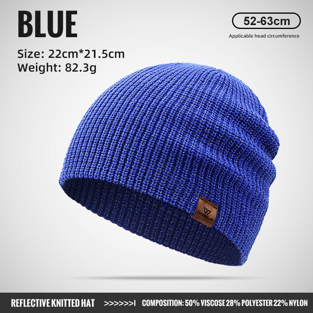 WRELS Winter Knitted Beanie Hat – Reflective Warm Unisex Hat for Running, Cycling & Skiing