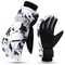 Winter Warm Ski Gloves - Touch Screen Waterproof, PU Leather Snowboard Gloves for Snow Sports & Motorcycling
