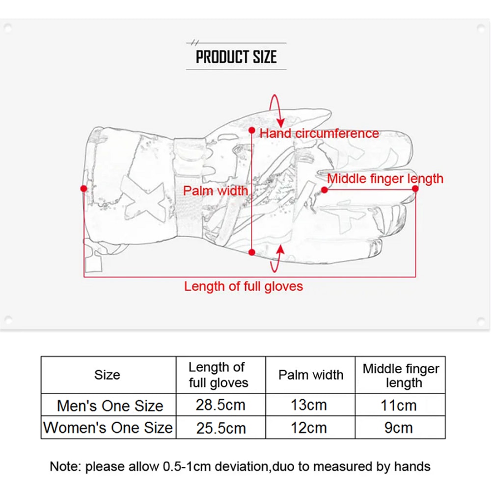Winter Warm Ski Gloves - Touch Screen Waterproof, PU Leather Snowboard Gloves for Snow Sports & Motorcycling