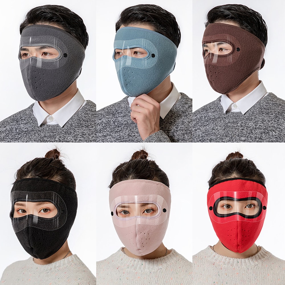 Unisex Winter Warm Face Mask With AntiFog Goggles Polar Fleece Scarf For Cycling Windproof Breath 4