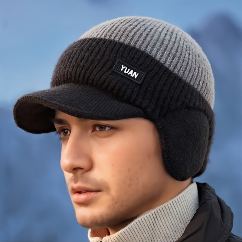Winter Thermal Knit Baseball Cap with Ear Flaps – Warm, Windproof, Fleece Hat for Men & Women