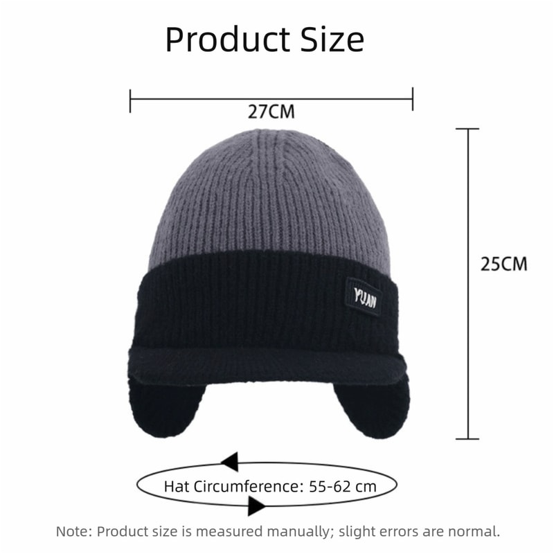 Winter Thermal Knit Baseball Cap with Ear Flaps – Warm, Windproof, Fleece Hat for Men & Women