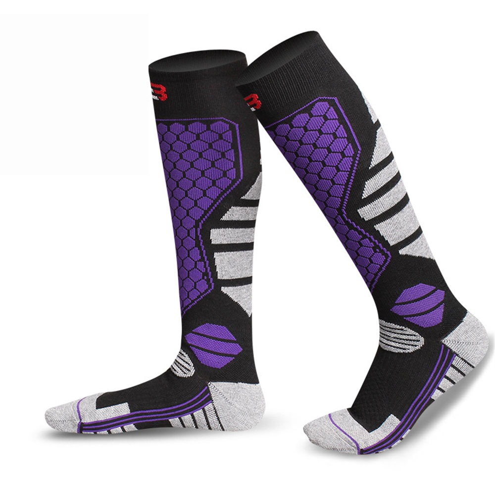 Winter Ski Socks - Anti-Slip Compression, Thermal Moisture-Wicking Knee-High Snowboard Socks