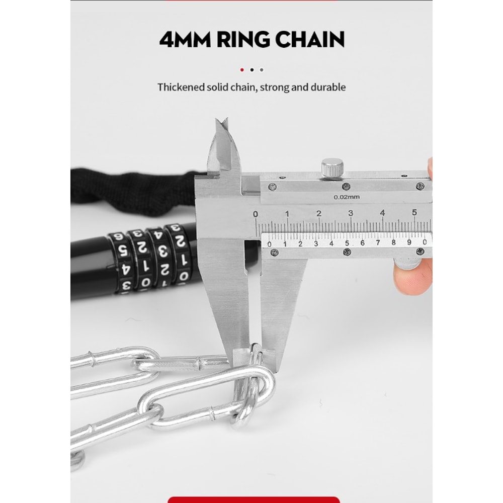 Heavy Duty Motorcycle Chain Lock With 5 Digit Combination For Electric Bike And Scooter Security 3