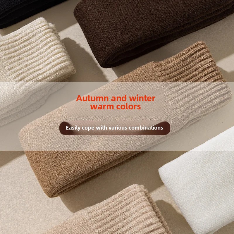 Thermal Knee High Stockings for Women Plush Lined Windproof Winter Leg Covers