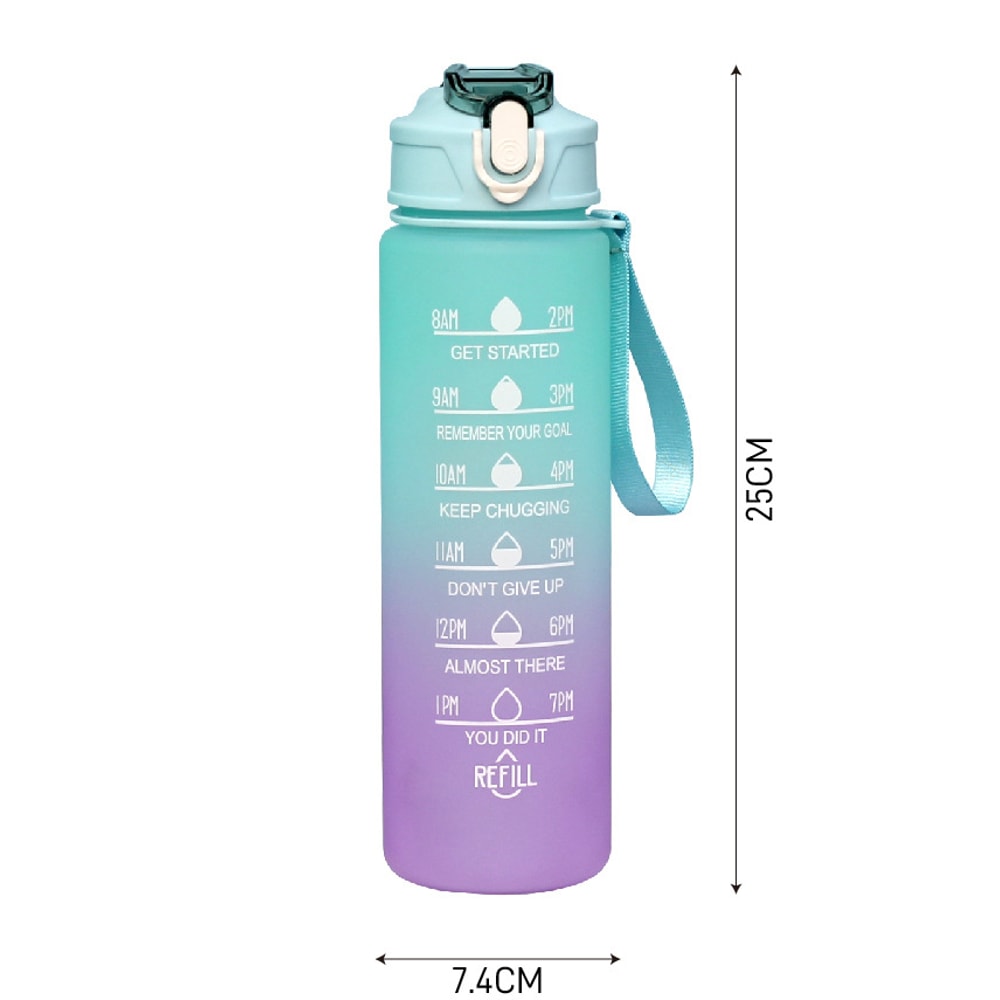 Time Tracking Sports Water Bottle With Straw Leak Proof Flip Lock For Gym Travel And Outdoor Use 5