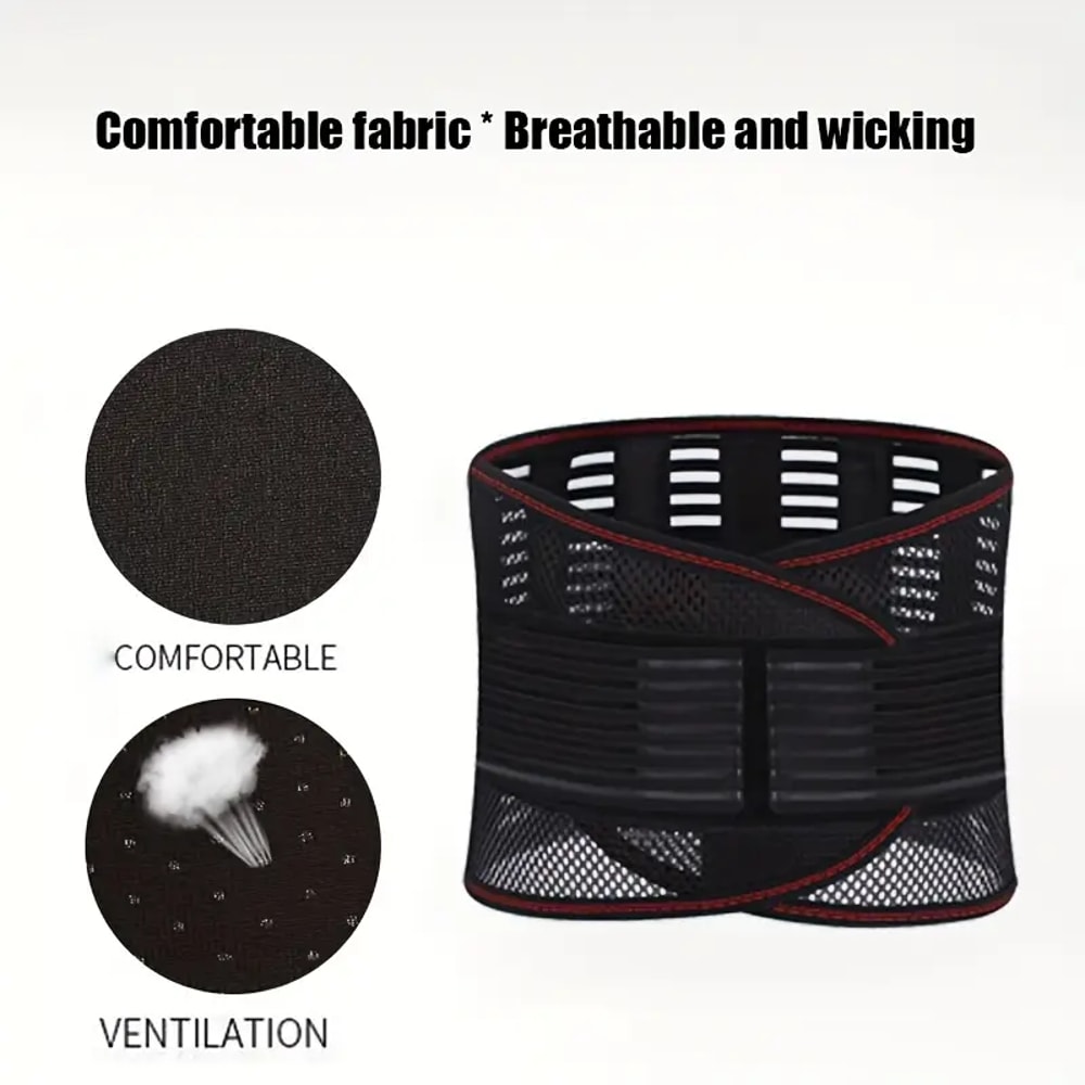 Lumbar Support Belt for Lower Back Pain Relief with Adjustable Breathable Mesh Brace