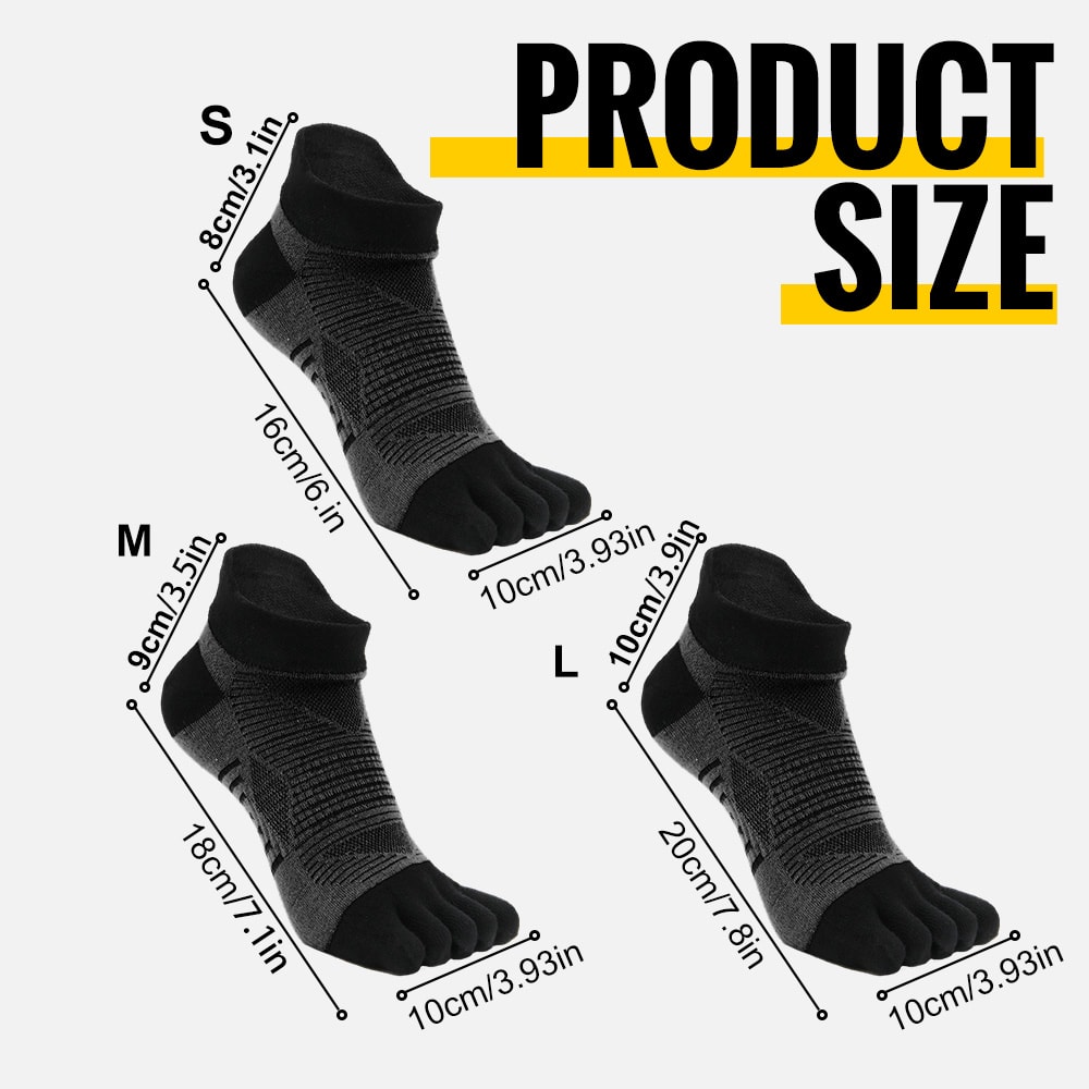 COOLMAX Five Finger Sports Socks for Running and Outdoor Hiking