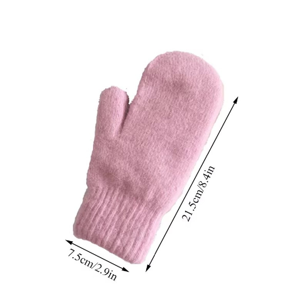 Winter Women Soft Cashmere Mittens Gloves with Imitation Rabbit Fur