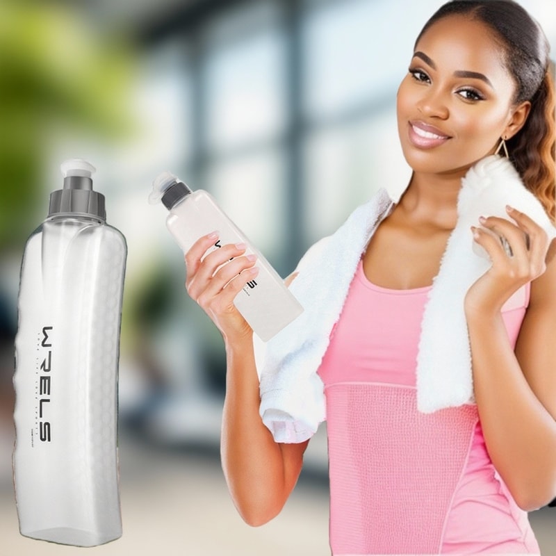 Upgraded Curved Sports Water Bottle with Easy Grip Hydration Belt Pack for Running and Cycling