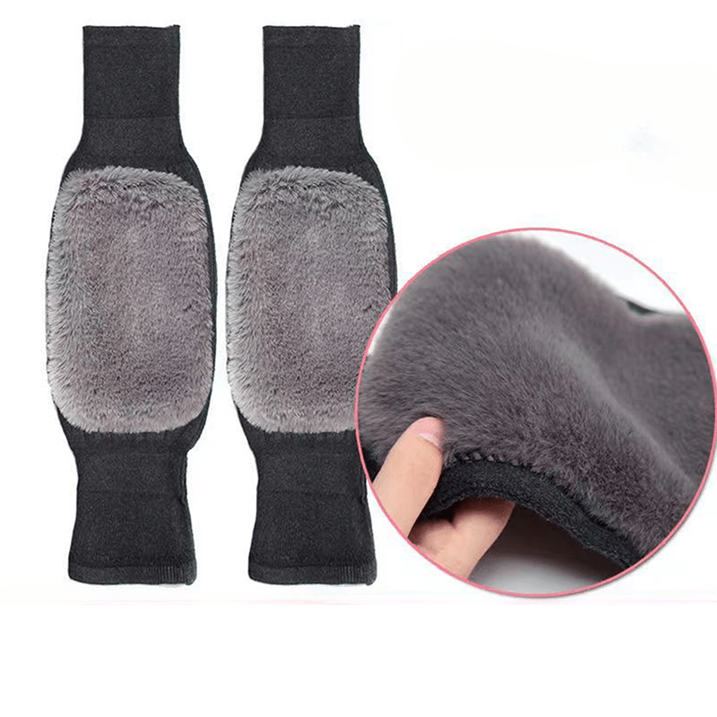 Winter Warm Knee Pads With Plush Thermal Leg Warmers NonSlip ColdProof Knee Brace For Skiing Cycli 0
