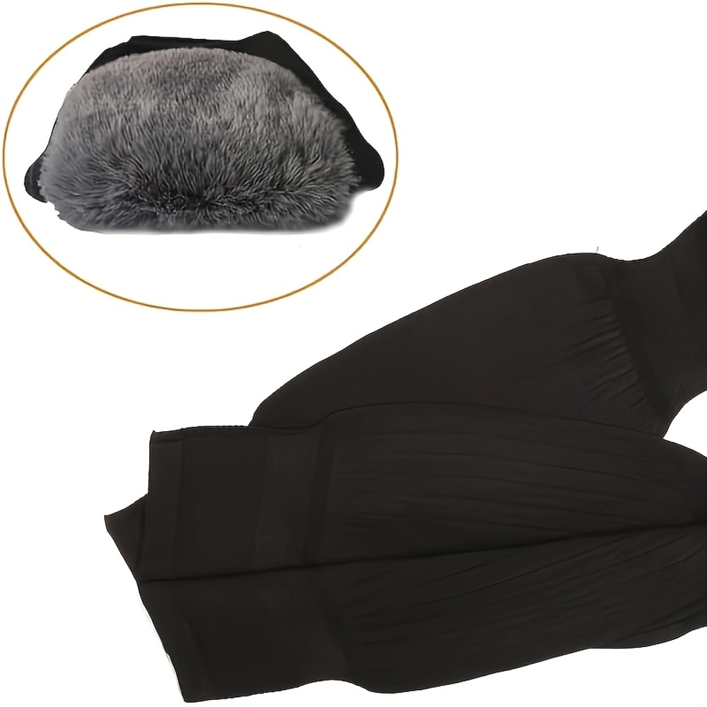 Winter Warm Knee Pads With Plush Thermal Leg Warmers NonSlip ColdProof Knee Brace For Skiing Cycli 2