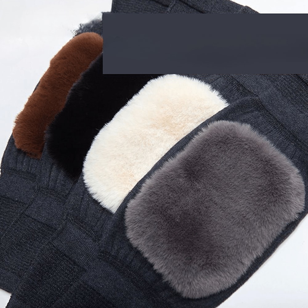 Winter Warm Knee Pads With Plush Thermal Leg Warmers NonSlip ColdProof Knee Brace For Skiing Cycli 3