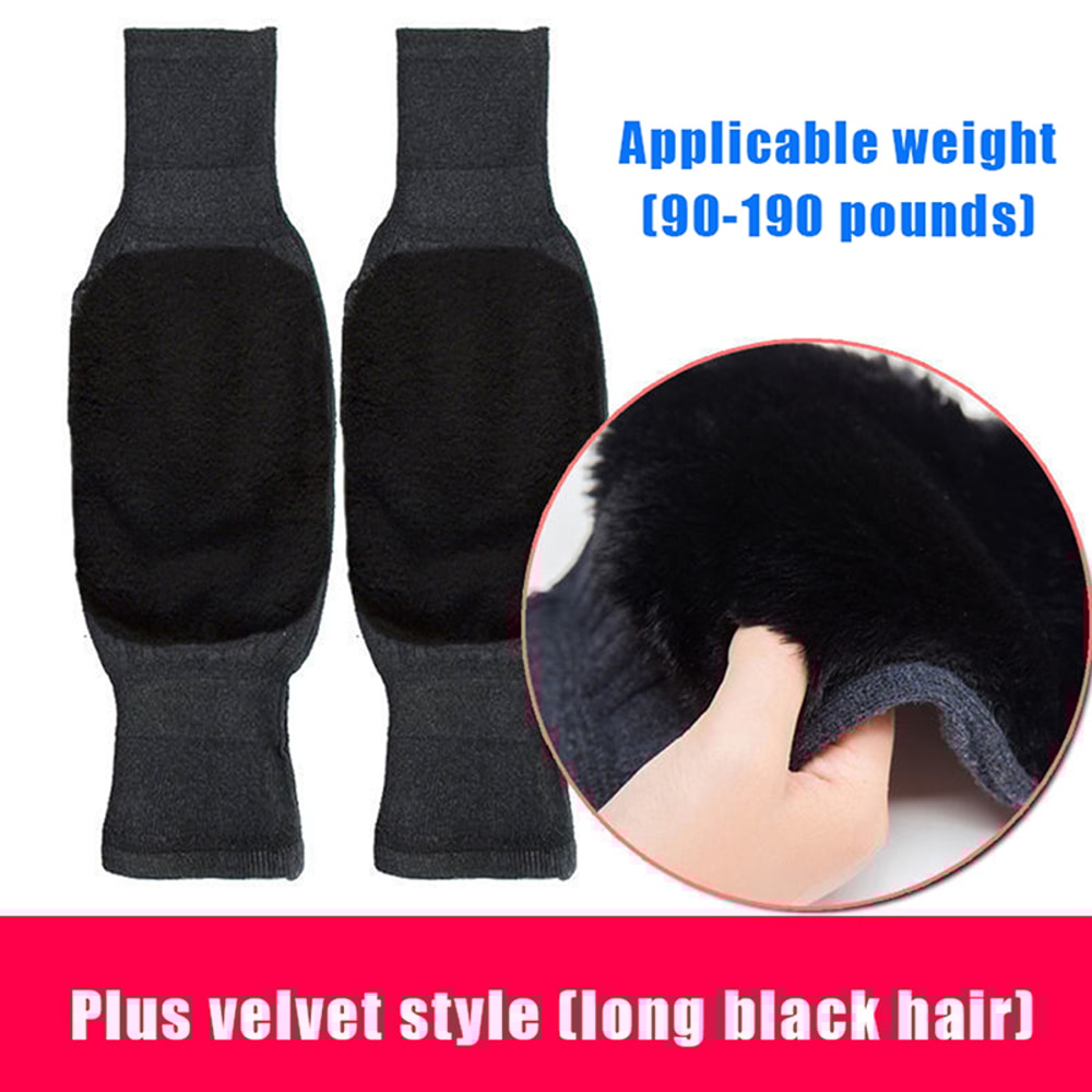 Winter Warm Knee Pads With Plush Thermal Leg Warmers NonSlip ColdProof Knee Brace For Skiing Cycli 7
