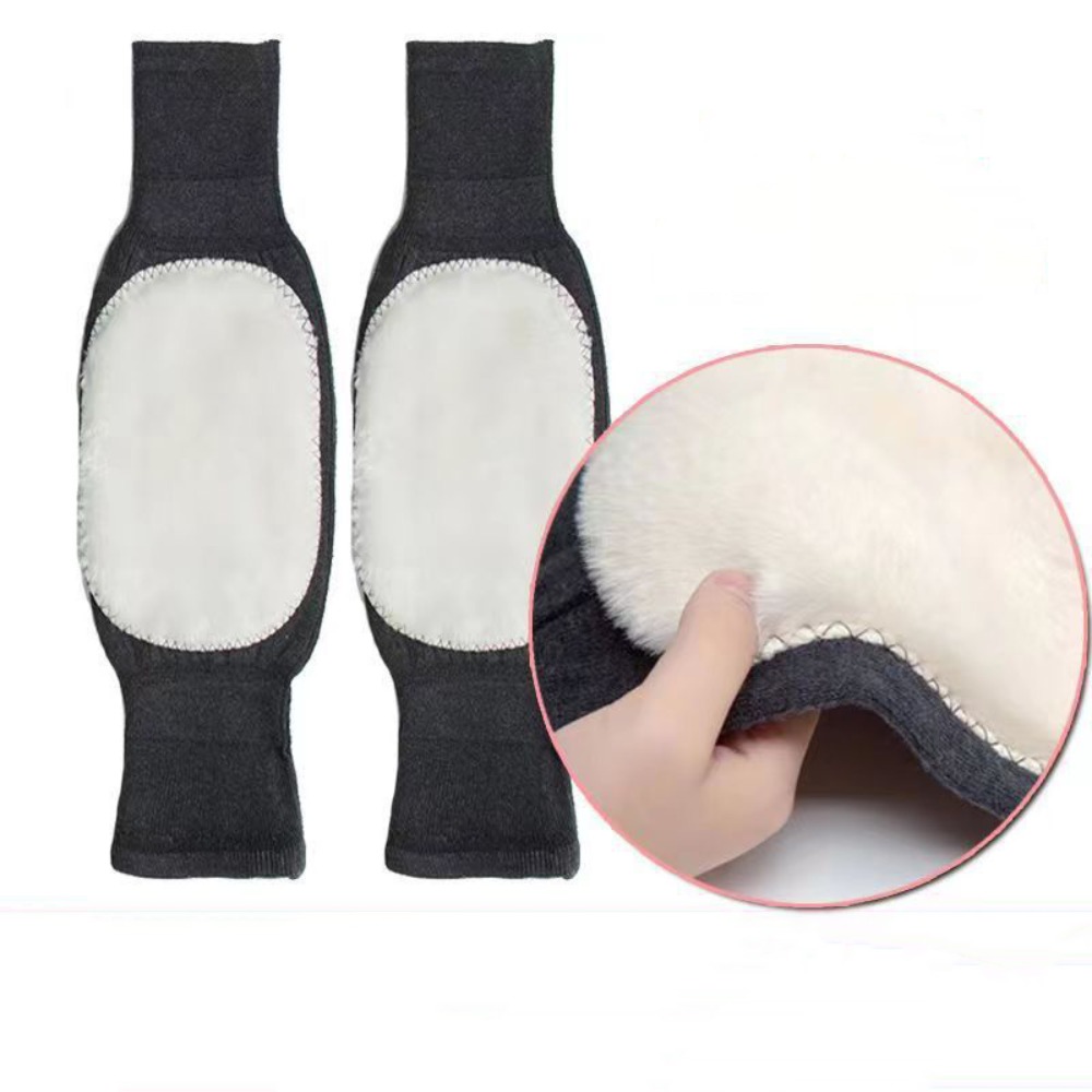 Winter Warm Knee Pads With Plush Thermal Leg Warmers NonSlip ColdProof Knee Brace For Skiing Cycli 8