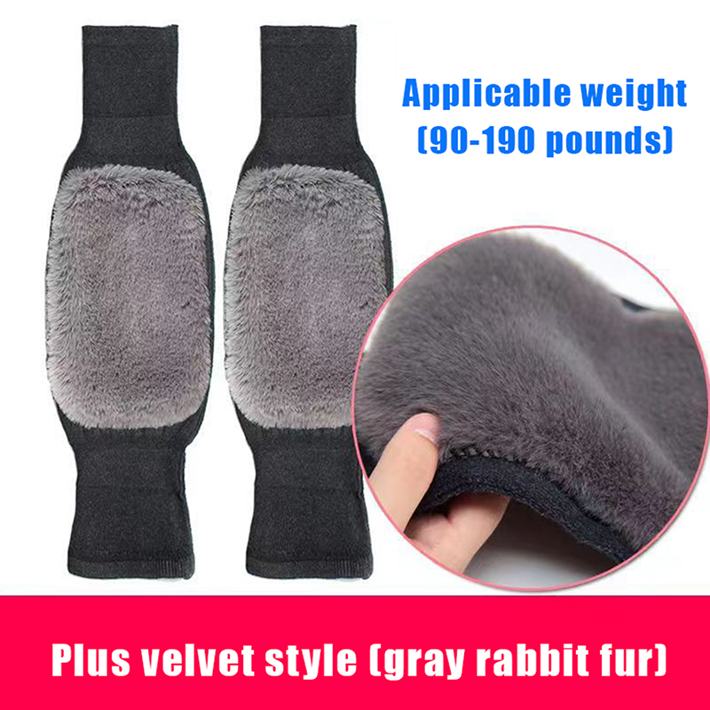 Winter Warm Knee Pads With Plush Thermal Leg Warmers NonSlip ColdProof Knee Brace For Skiing Cycli 9