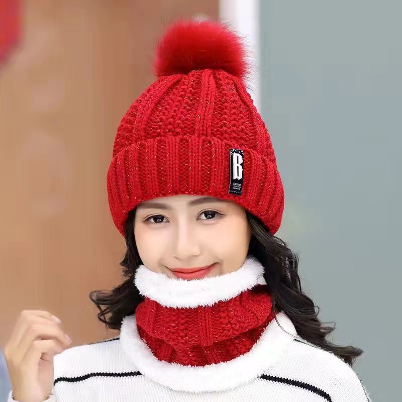 Winter Warm Knit Hat Set Plush Windproof Thick Casual Hat For Cold Weather 8