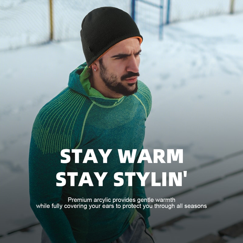 WRELS DoubleSided Knitted Pullover Beanie Hat Warm Thickened Windproof SunProof Elastic Cycling 4