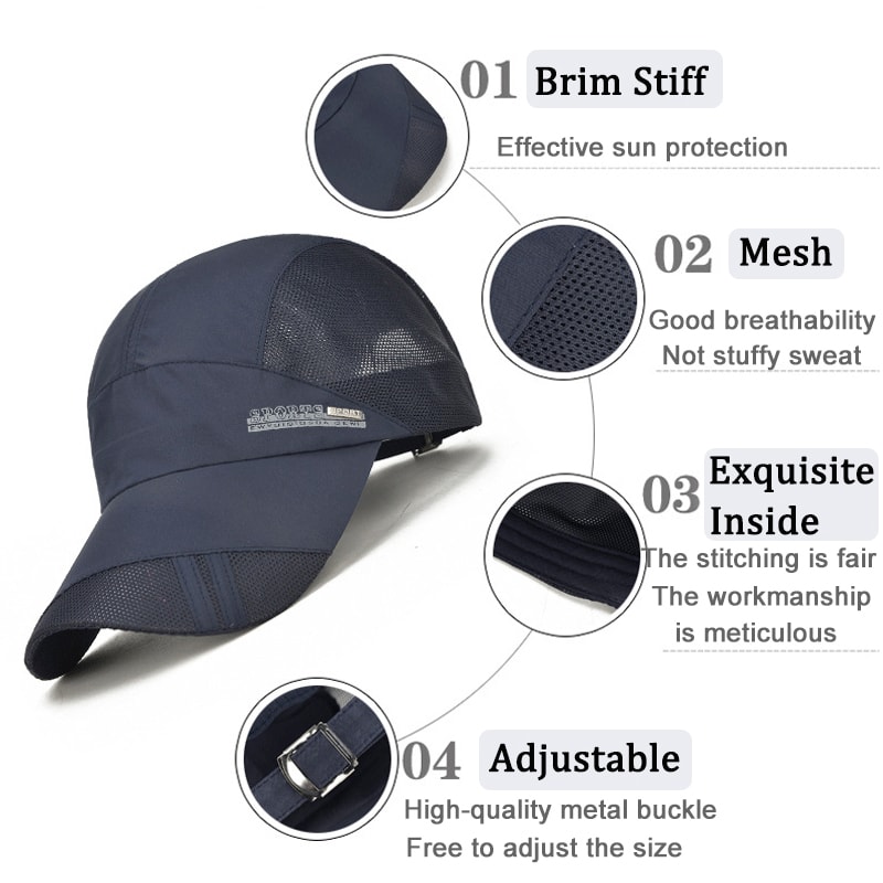 Unisex Baseball Cap for Outdoor Sports – Adjustable UV Protection Quick Dry Breathable Tennis Hat