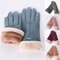 Winter Suede Gloves For Women Touchscreen Full Finger Fleece Gloves For Cold Weather Hiking And Ou 0