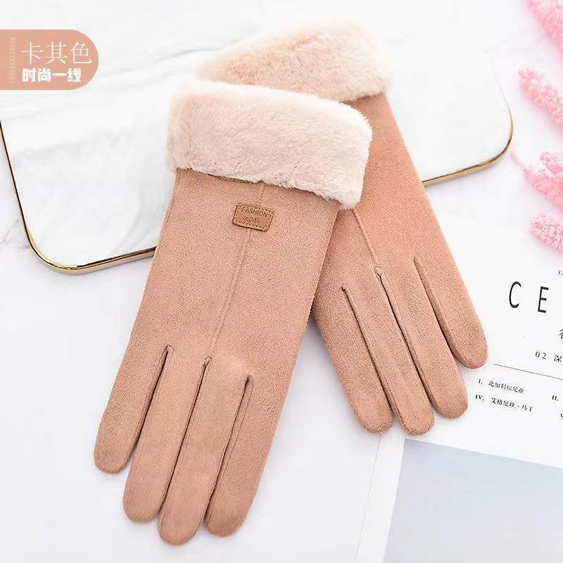 Winter Suede Gloves For Women Touchscreen Full Finger Fleece Gloves For Cold Weather Hiking And Ou 5