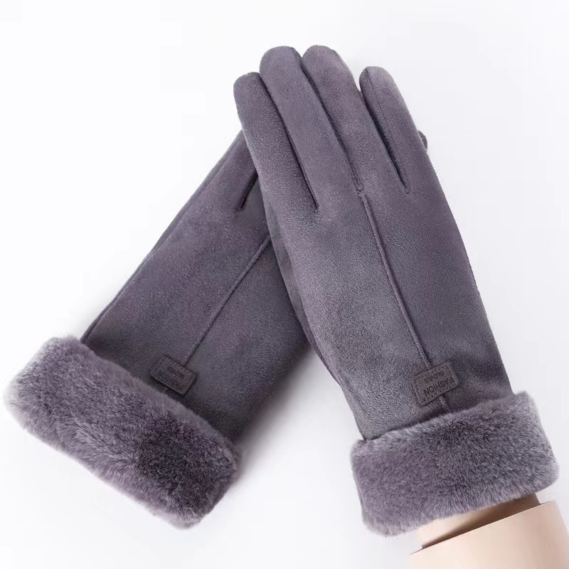 Winter Suede Gloves For Women Touchscreen Full Finger Fleece Gloves For Cold Weather Hiking And Ou 7