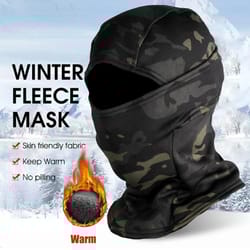 winter fleece camouflage balaclava mask – windproof, thermal protection for motorcycle, skiing & cycling