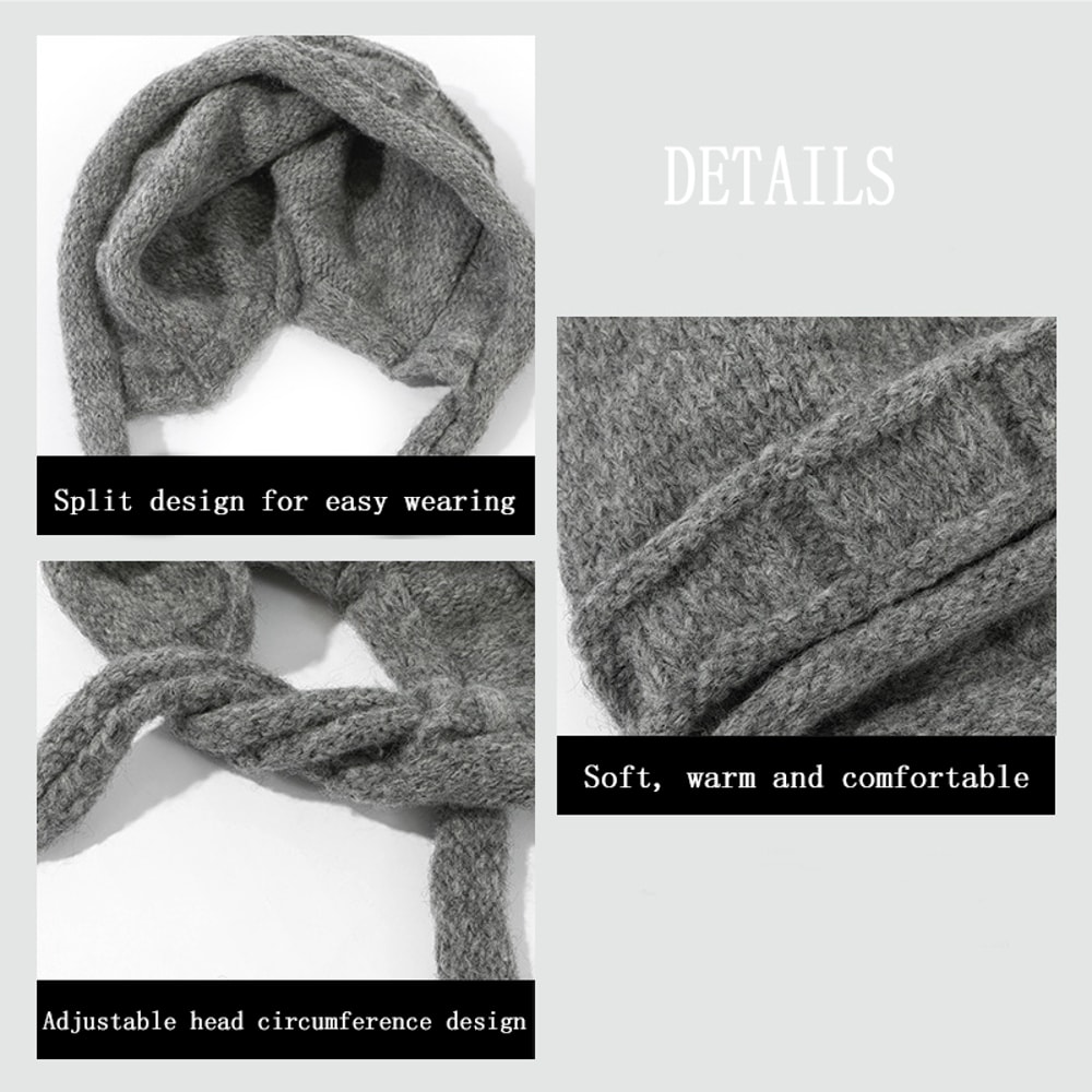 Windproof Knitted Cap With Ear Flaps For Women Warm Bomber Hat For Winter Protection 2