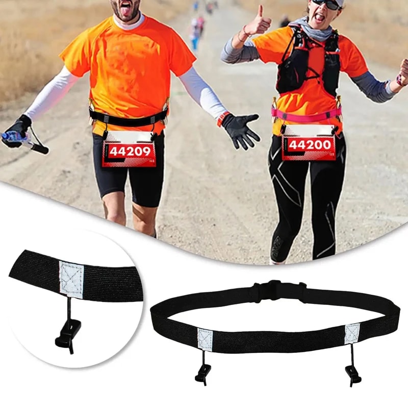 Running Race Belt with 6 Gel Loops – Ideal for Triathlons, Marathons, Cycling & Fitness