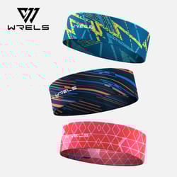 wrels sports headband – moisture-wicking stretchy sweatband for running, cycling, football, yoga, and workouts