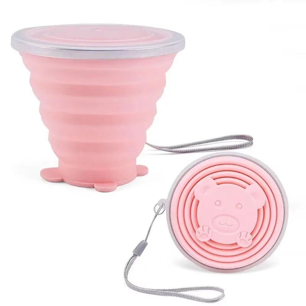 Portable Silicone Folding Water Cup Heat Resistant Foldable Collapsible Mug For Travel Outdoor And 8