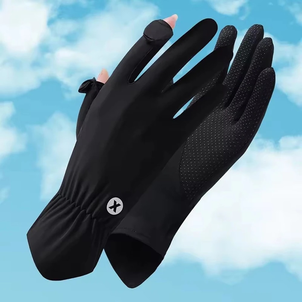 Summer Ice Silk UV Resistant Touch Screen Gloves For Cycling Driving 1