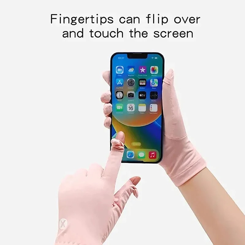 Summer Ice Silk UV Resistant Touch Screen Gloves For Cycling Driving 3