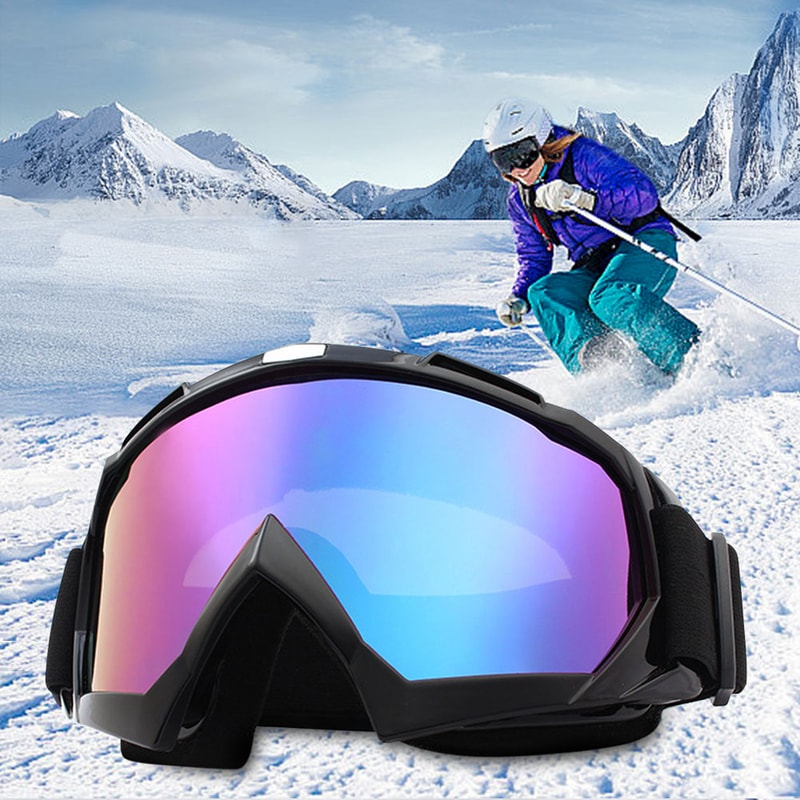 Ski Goggles with Anti-Collision & Anti-Glare Lenses – UV Protection for Winter Sports & Cycling