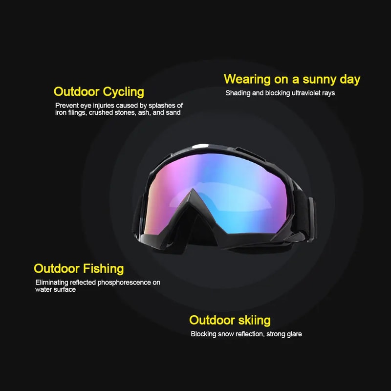 Ski Goggles with Anti-Collision & Anti-Glare Lenses – UV Protection for Winter Sports & Cycling