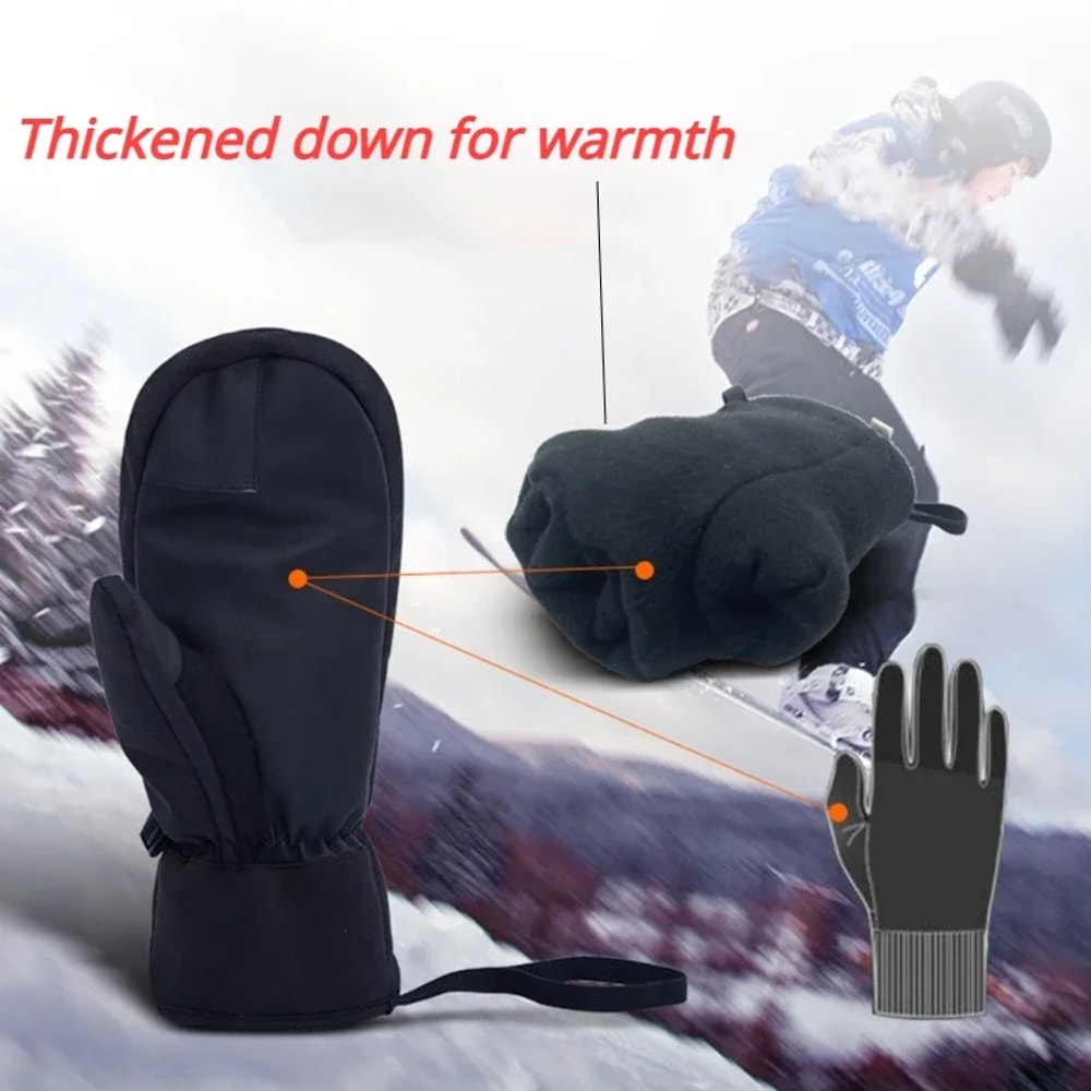Winter Ski Gloves Waterproof Thermal Touch Screen Mittens for Men & Women - Warm Snow Gloves for Skiing & Snowmobile
