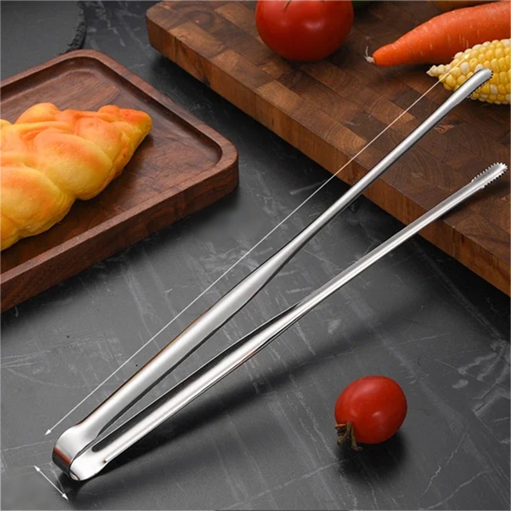 Premium Stainless Steel BBQ Tongs NonSlip Food Clip For Cooking Grilling Parties 5