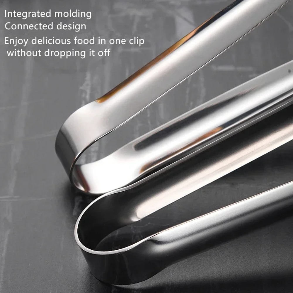 Premium Stainless Steel BBQ Tongs NonSlip Food Clip For Cooking Grilling Parties 3