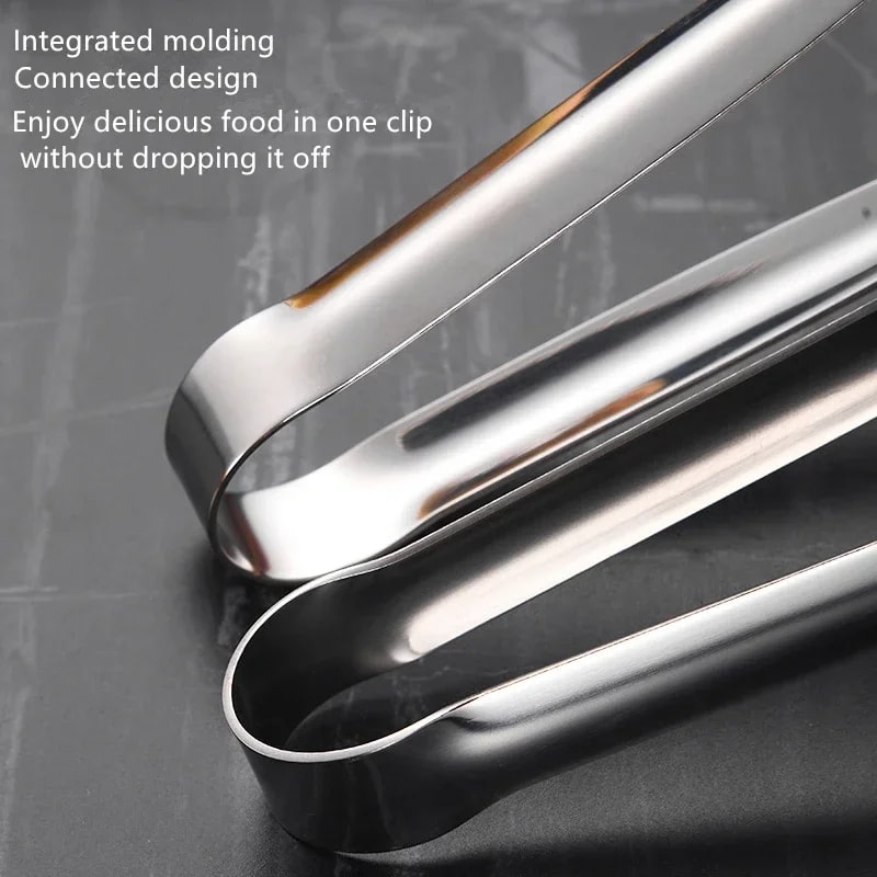 Premium Stainless Steel BBQ Tongs NonSlip Food Clip For Cooking Grilling Parties 3