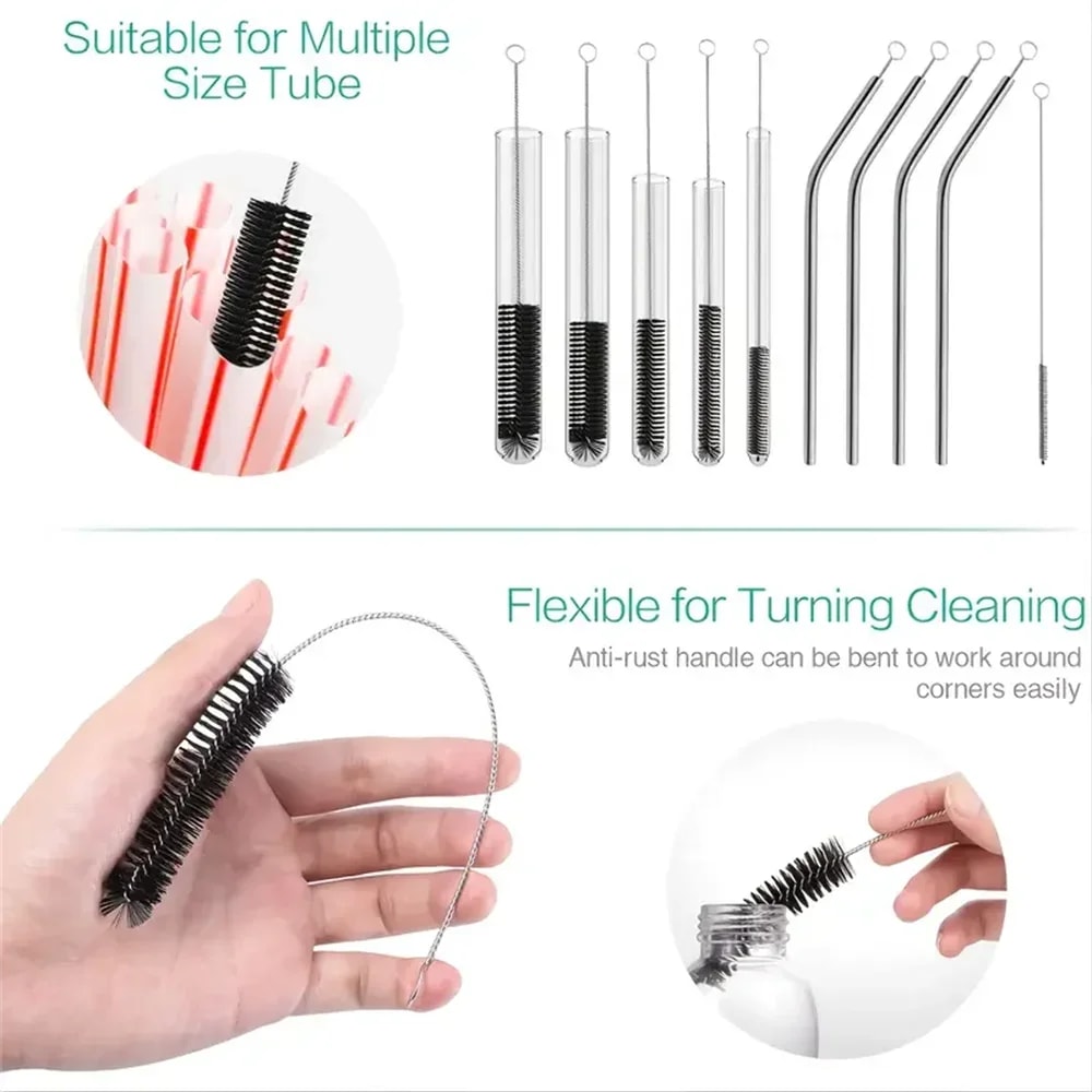 Reusable Bottle Cleaning Brushes, Piece Set Eco-Friendly Straw Cleaning Brushes for Bottles