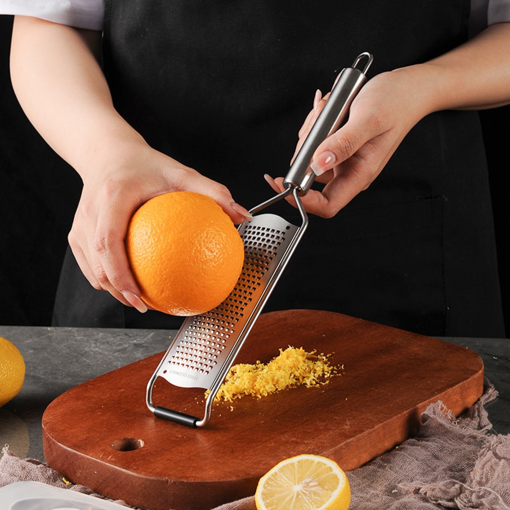 Stainless Steel Tube Handle Cheese Grater – Lemon Grater & Shredder Kitchen Gadget