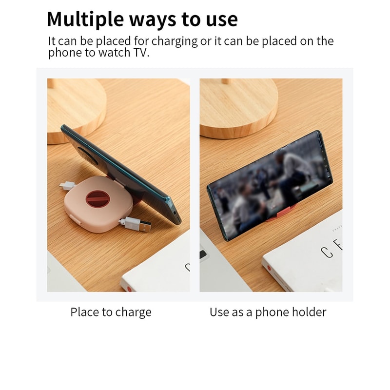 Portable Round USB Cable Winder – Compact Data Cable Organizer for Mobile Phone Charging Cables