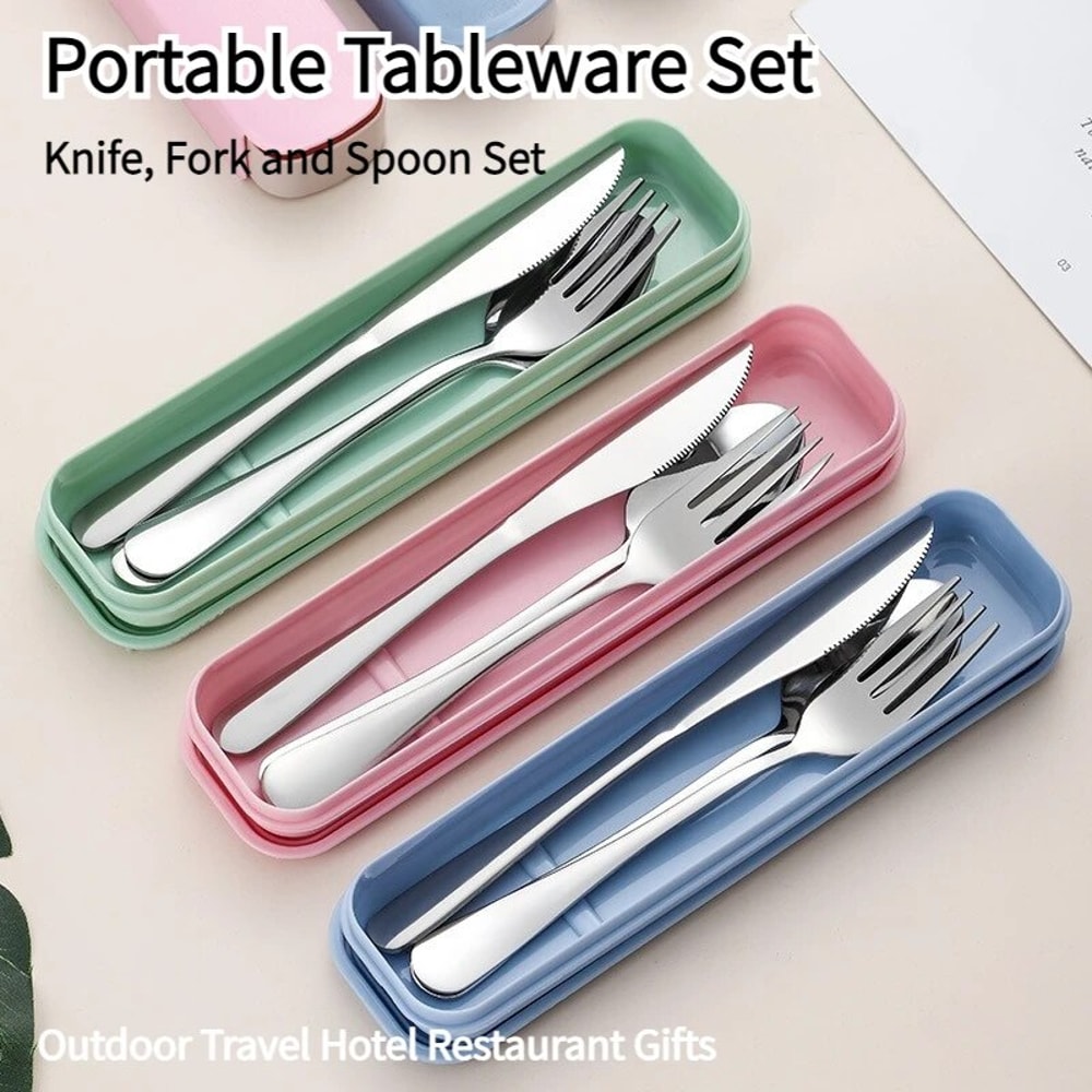 Stainless Steel Cutlery Set Knife Fork Spoon Mirror Polished Portable Comfortable Design For Ev